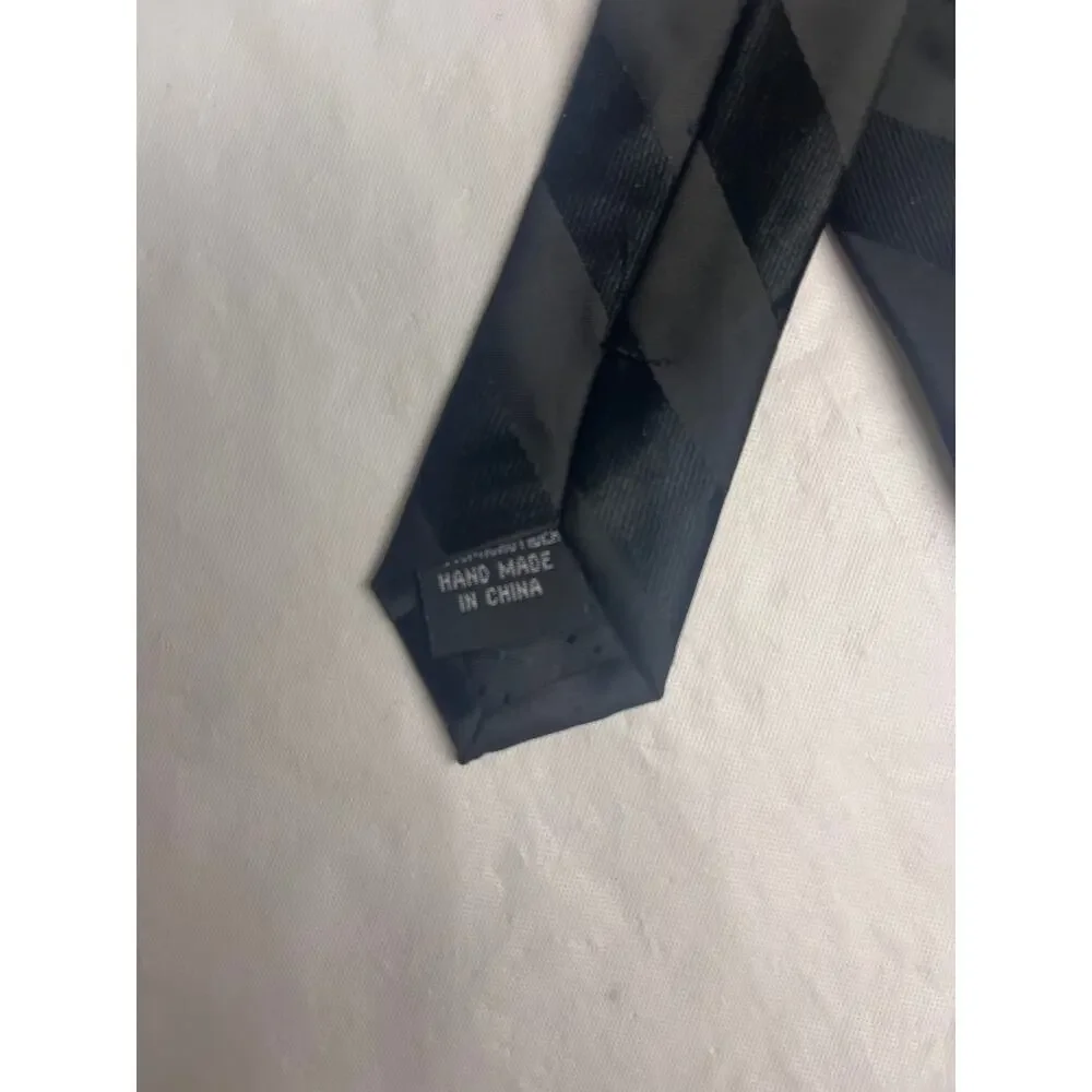 ZENIO Microfiber Tie - Black on Black - Hand Made - Slim Necktie 2.75